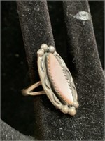 STERLING & ABALONE RING - SZ 8