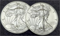 (2) 2021 Type 1 Silver Eagles