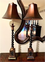 Pair of 35" Tall Buffet Table Lamps