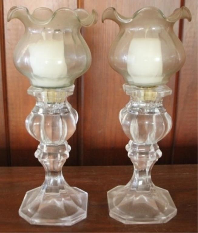 Pair of Candle Holders - 9" tall