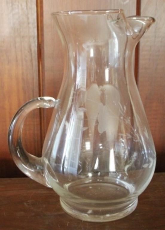 Glass Pitcher - 10" tall