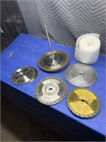 Qty of various size used saw blades