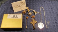 5pcs. Mother's Day Jewelry - 2 Rose pins,