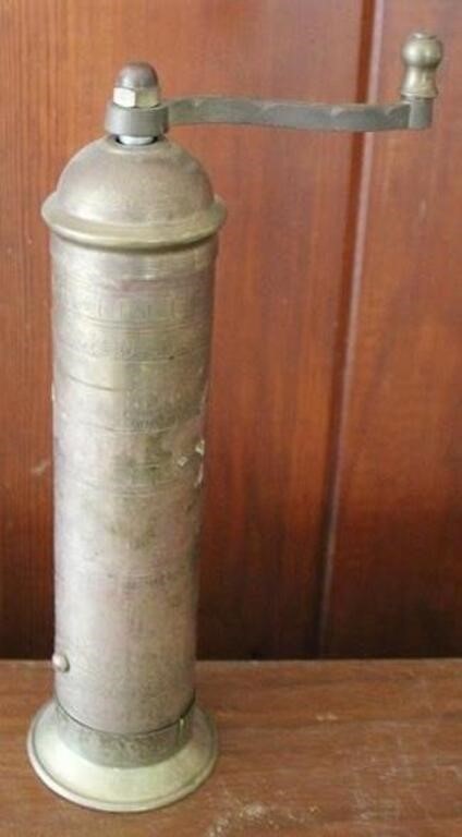 Brass Pepper Mill - 10" tall