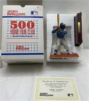 Hank Aaron 500 home run club with certificate of