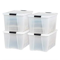 4 Pack 72qt Plastic Storage Bin with Lid and