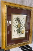 NICE wall mount tropical floral matted gold frame