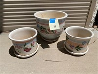 Three piece ceramic pot set #94