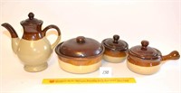 Group Lot of Brown and Tan Stoneware