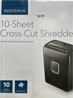 INSIGNIA 10 SHEET CROSS CUT SHREDDER RETAIL $150