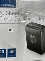 INSIGNIA 10 SHEET CROSS CUT SHREDDER RETAIL $150