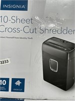 INSIGNIA 10 SHEET CROSS CUT SHREDDER RETAIL $150