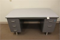 Gray metal desk