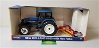 New Holland 8160 w/ Hay Rake, NIB, Ertl, 1998