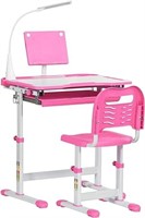 Qaba Kids Desk and Chair Set Height Adjustable Stu