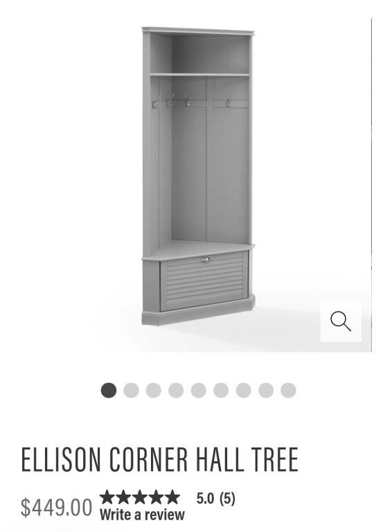 Ellison Corner Hall Tree-Grey