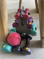 Dumbbell weights and stand