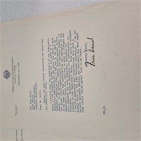 Texas Governor Price Daniel signed letter