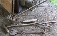 Handle tools, cultivator, slate remover, misc.