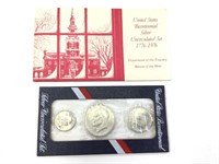 1976 Silver US Mint Set, 3 Coins, Bicentennial