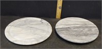 MARBLE LAZY SUSAN & FOOTED MARBLE STAND