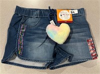 MM 7/8 Girl's Knit Denim Shorts w/ Keychain