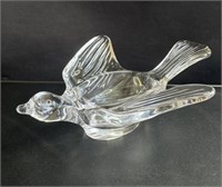 Vintage French glass bird candy dish