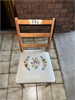 Chair with cross-stitch seat