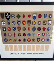 Army Divisions patches in frame