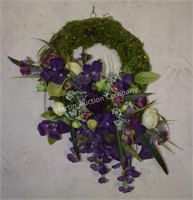 (L) Purple/Green Floral Wreath Decor