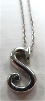 Sterling Silver "S" Pendant and Chain