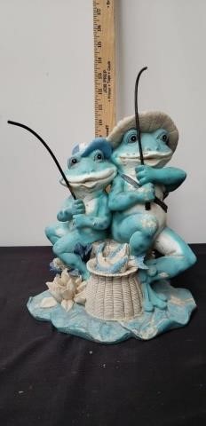 Frog fishing statue  Treasure Valley Auction