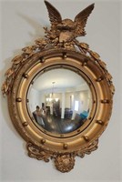 Federal Style Convex Mirror With Eagles Crest