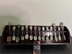 Spoon Collection With Wooden Holder