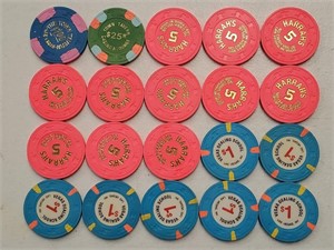 20 Various Las Vegas Nevada Casino Chips