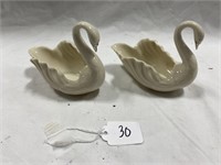 Pair Lenox Swans