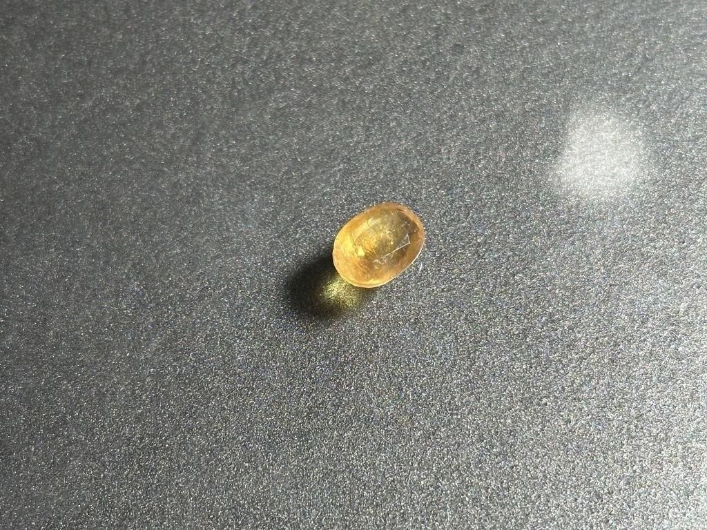 Certified 4.55 Cts Oval Natural Yellow Sapphire