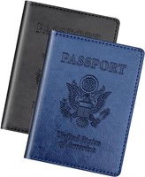 2pc Leather Passport & Vaccine Card Holder