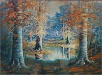 Walter Eyden 18x24 WC Autumn Landscape
