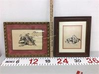 Matador and bull signed prints