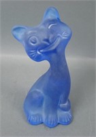 Fenton FAGCA Blue Satin Happy Cat