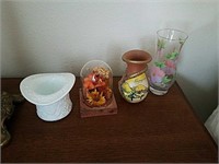 Milk Glass Hat, Vases & More