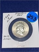 1953-D Silver Franklin Half Dollar 90% Silver