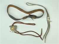 HOPALONG CASSIDY BELT & 2) BOLO TIES