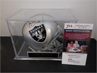 TIM BROWN SIGNED AUTO RAIDERS MINI HELMET JSA COA