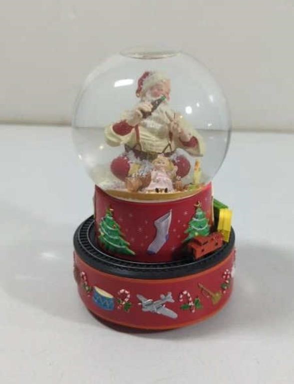 Coca-Cola Santa Claus Moving Train Snow Globe