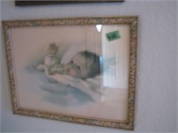Old, framed Child print