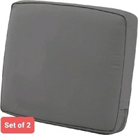 Set of 2 Cushion Foam & Slip Cover, Gray, 20" x 20