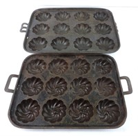 2 pcs Vintage Cast Iron Muffin / Tart Pans