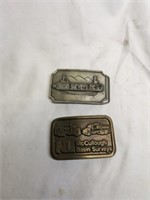 2 Vintage Mining Belt Buckles